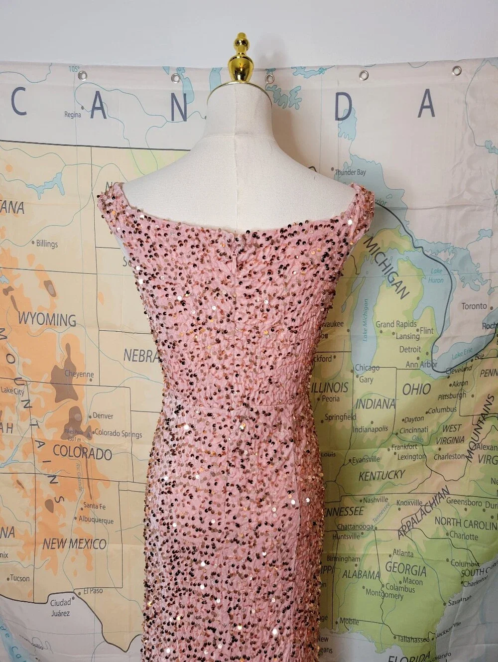 Fashion Nova Elegant Pink Velvet Sequin Evening Gown - Picture 8 of 16